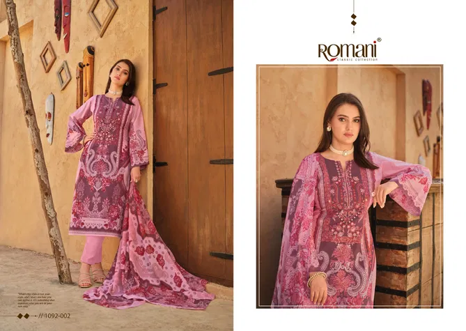 Aarzu Vol 9 By Romani Cotton Printed Embroidery Dress Material Wholesale Online